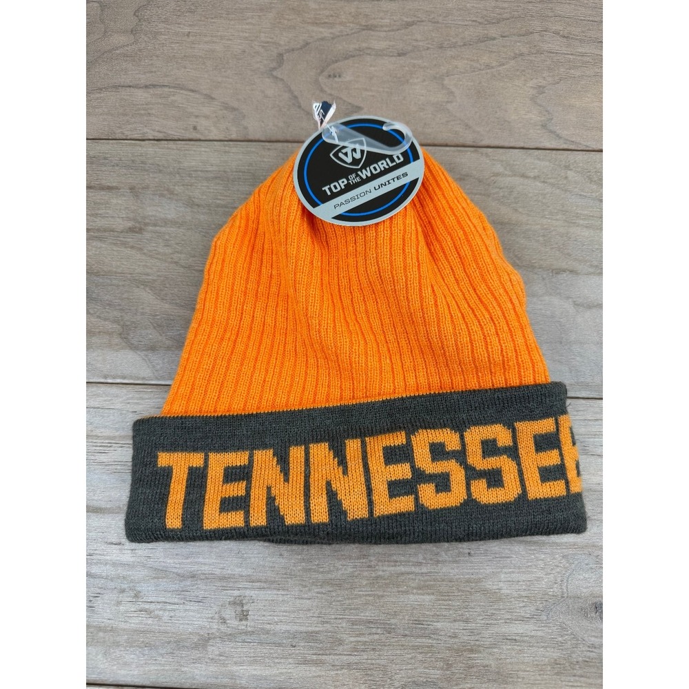 Tennessee Top of the World Beanie Knit Hat Men's One Size Orange Grey NCAA
